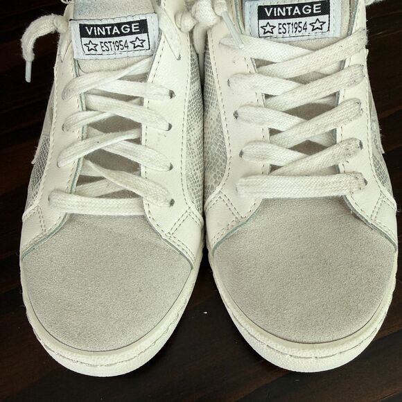 Vintage Havana Carla Silver Snake Sneakers Woman's 8 Reptile Grey Silver Print - Picture 11 of 11